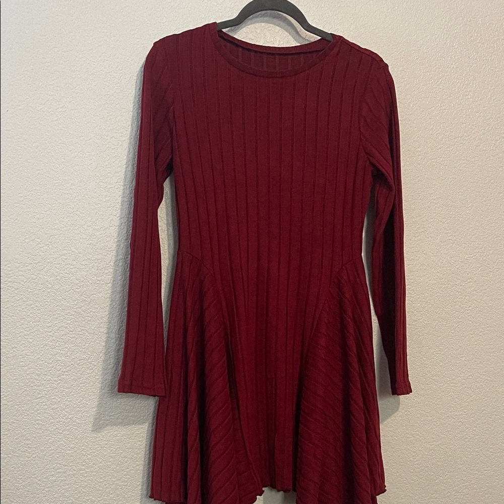 SHEIN Burgundy Ribbed Knit Top